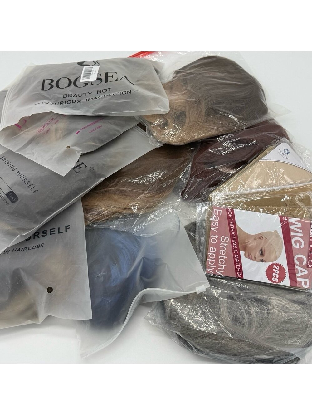 Synthetic Wigs + Wig Caps Bundle